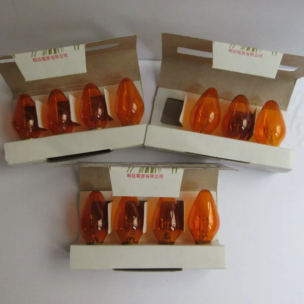 22 Liberty Bell Christmas Vtg 120V Bulbs C 7 1/2 Candelabra/Cool Burning Working